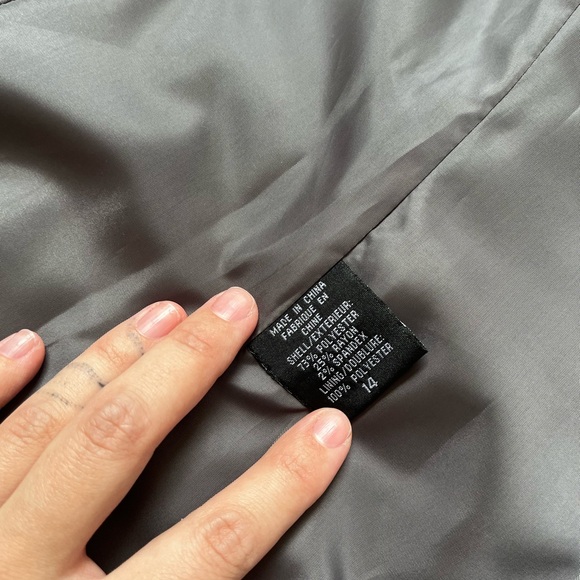 Blazer. New. Has shoulder pads. Larger fit on shoulders. Grey with stripes. - Picture 8 of 10